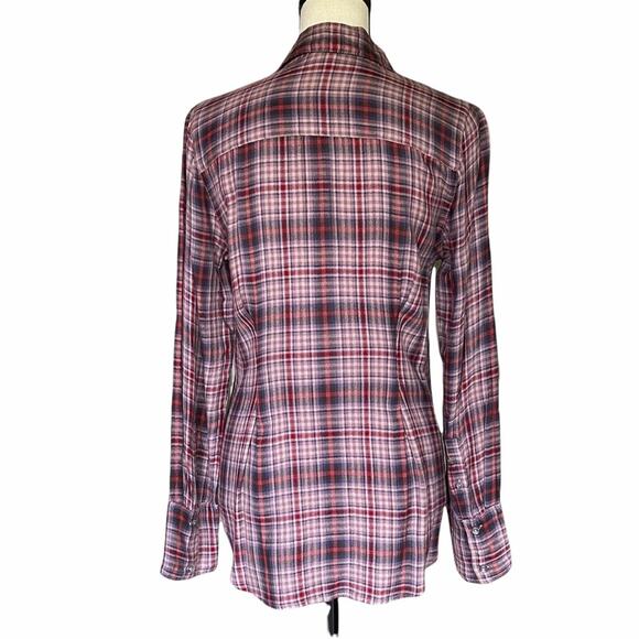 Treasure & Bond Flannel Plaid Boyfriend Style Button Down Women's Size Small - Picture 2 of 9